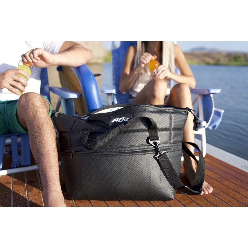 AO Coolers Carbon Soft Cooler with High-Density Insulation, Silver ,