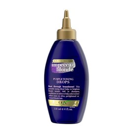 OGX, Gotas Capilares Tonificantes Moradas, Corrigen el Tono Rubio Amarillento o Cobrizo, Ingredientes Botánicos, 118 ml