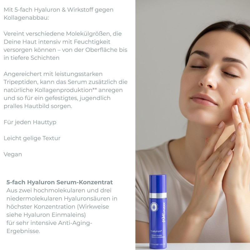 WELLMAXX Hyaluron⁵ Collagen Booster Serum Concentrate l Light 5-fold Hyaluronic