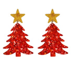2024 Christmas Earrings for Women Acrylic Dangle Earrings Christmas Holiday Earrings Merry Christmas Tree Elk Santa Claus Xmas Jewelry Gifts Accessories