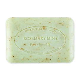 Pre de Provence Artisanal Soap Bar, Enriched with Organic Shea Butter, Natural French Skincare, Quad Milled for Rich Smooth Lather, Rosemary Mint, 8.8 Ounce