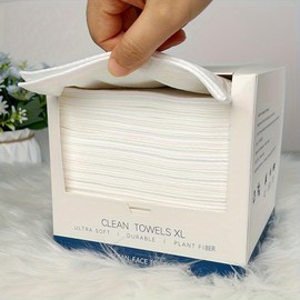 Zepirrcl Disposable Clean Towels for face. XL Ultra Soft, Durable, Plant Fiber Facial Cloth. wet and dry. Make up remover 10.24x11.81in,50Ct,1Pack