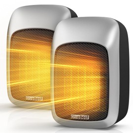 GiveBest Plug in Wall Space Heater with Remote, 800W Small Wall Outlet Heater with Adjustable Thermostat and 12H Timer, LED Display for RV Home Office Bathroom Indoor Use, 2 Pack