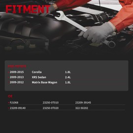 ZYLARO Fuel Injectors 23250-0T010 Fit For:/-Toyota Corolla 2009-2015 1.8L XRS Sedan 2.4L 2009-2013 Matrix Base Wagon 1.8L 2009-2012,4Pcs OE 322-50202,23209-09140,23209-39145,322-50202
