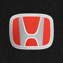 Lloyd Mats Heavy Duty Carpeted Floor Mats for Honda Civic Si 2 Door Stick 2006-2011 - Silver and Red Honda H (Black, 2PC - Fronts)