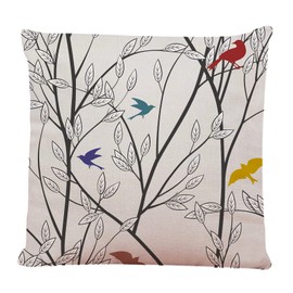 Ofocam Decorative Square Throw Pillow Covers Birds Wildlife Cartoon Tree Leaf Art Couch Sofa Bed Pillow Covers Cushion Cases 18x18 inch