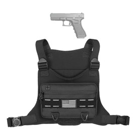 TBNBO Sports Chest Bag for Men, Tactical Backpack Fits Most Pistol, Adjustable Anti Theft Chest Pack Breathable Running Vest Pouch, Water Resistant Reflective for Workouts Motorcycle Cycling&Hiking