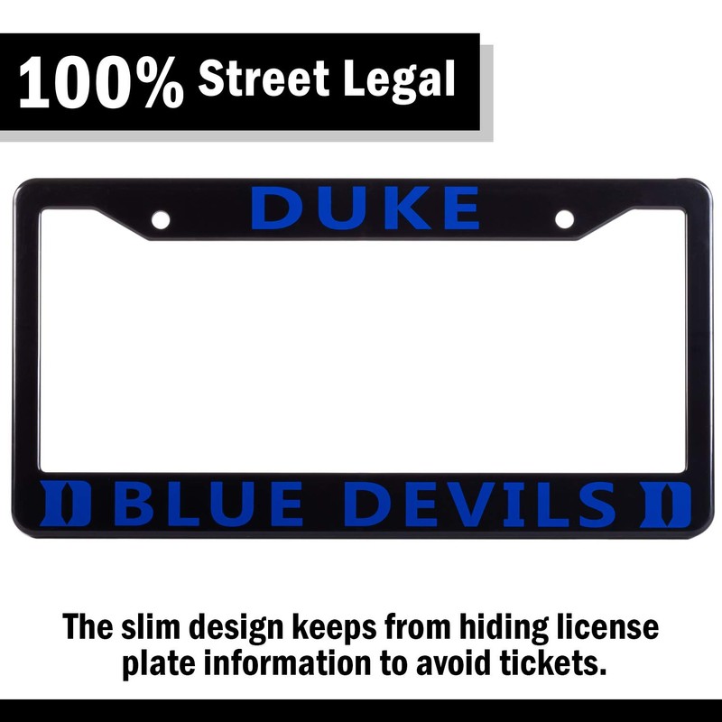EliteAuto3K Duke Blue Devils License Plate Frame Cover – Black
