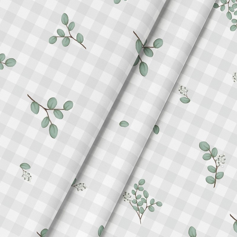 Artoid Mode Buffalo Plaid Blue Pumpkins Eucalyptus Autumn Table Cloth,