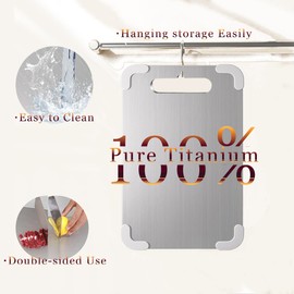 Titanium Cutting Board-2025 New Upgrade 100% Pure Titanium Cutting Boards For Kitchen,With Silicone Corner Protect, 0.06 Inch Thick,1PCS Double-Sided Used,Medical-grade Mat (11.41"x7.87")