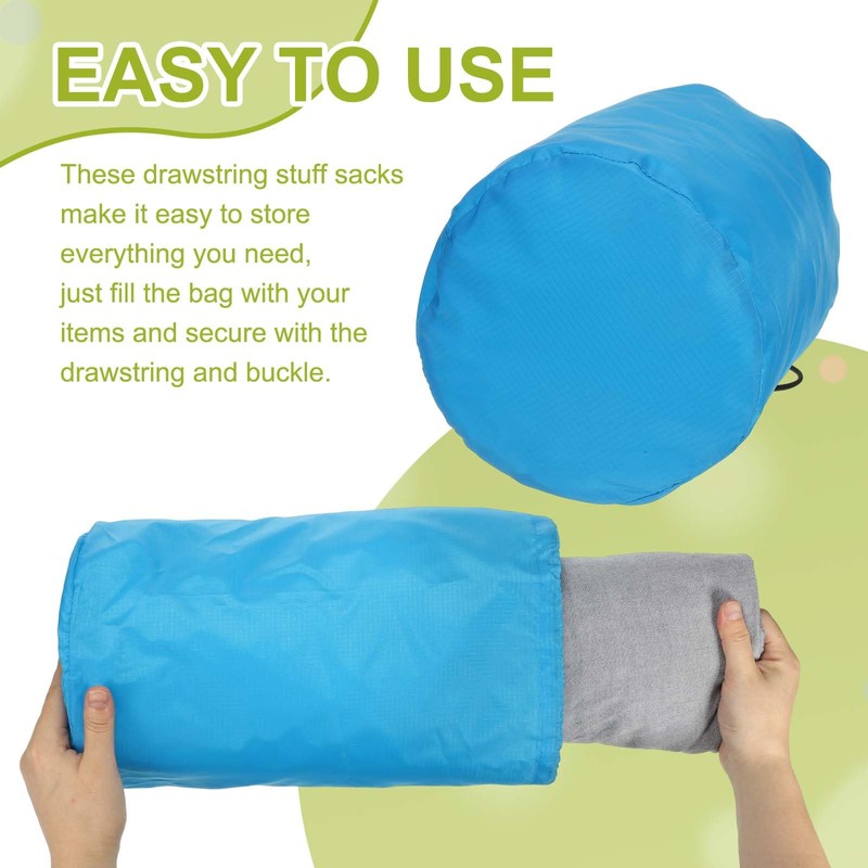 YELARXI Stuff Sack, Nylon Waterproof Storage Sacks Portable Drawstring Dry