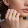 praymos Gold Ring for Women Angel Wings Cubic Zirconia Rings