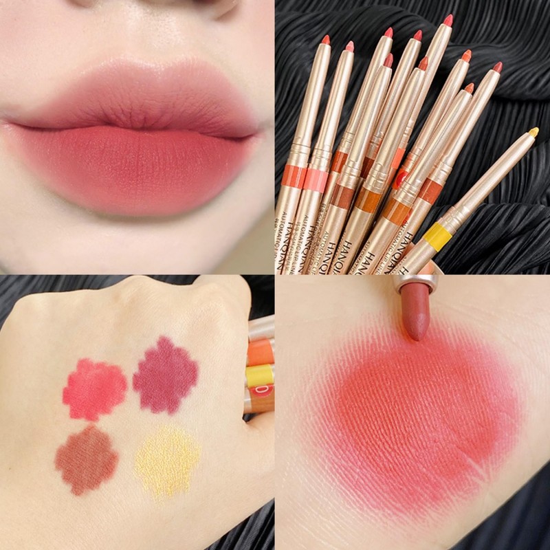 LIANGNISHI Lip Liner, Never Fade, Matte Nude, Pencil Edge, Waterproof,