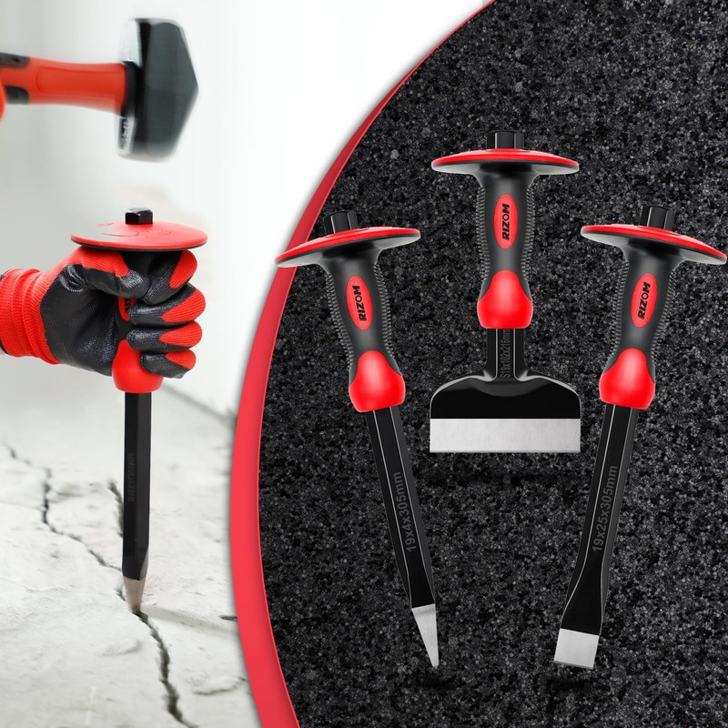 Rizom Chisel Set with Hand Protection, 3 Pcs Stone and