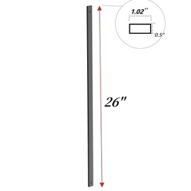 HZIU 50 Pack Deck Balusters 26"x 1" Staircase Baluster, Diameter Black Metal Deck Spindle and Stairs Railing,Hollow Round Black Deck Balusters for Deck Railing Porch