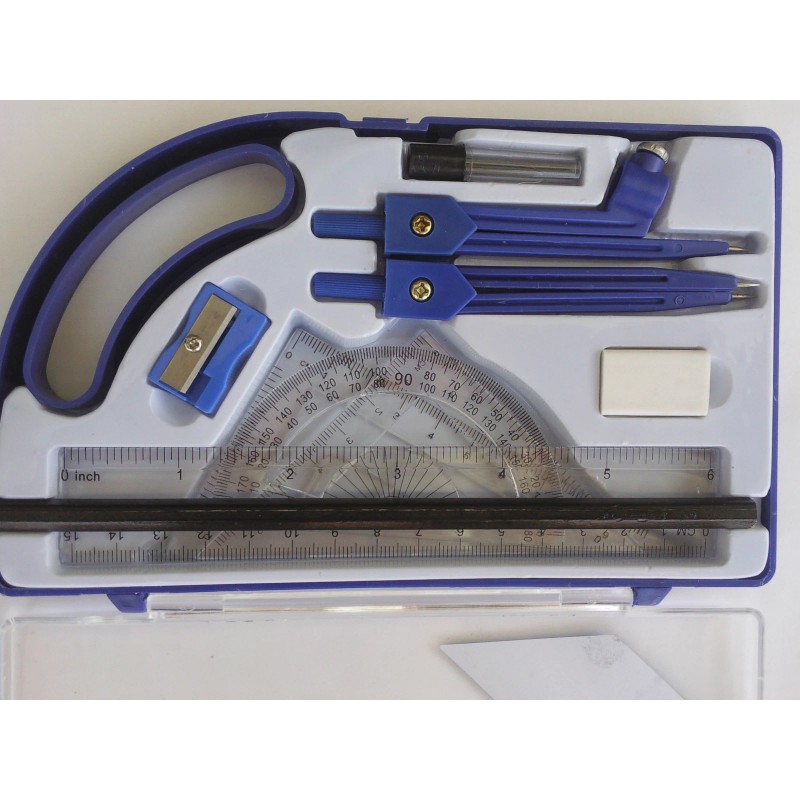 EClips 10 Piece Compass Protractor Triangle Ruler Set Math Drafting