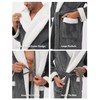 DAVID ARCHY Men's Hooded Fleece Robe Double Layer Bonded Velvet