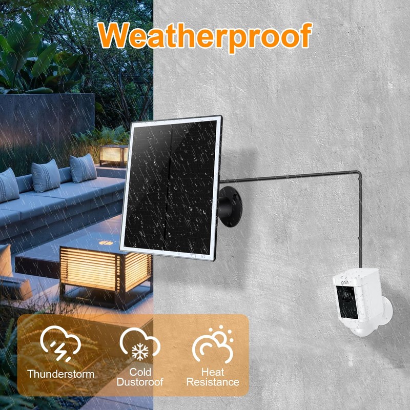 Ri ng Camera Solar Panel, Compatible with Ring Stick Up