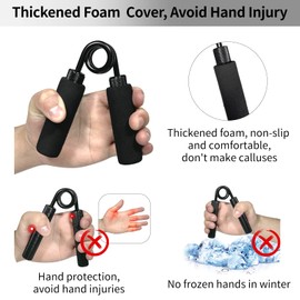 Grip Strength Trainer,Hand Grip Strengthener,3Pcs Non-Slip and Comfortable Foam Sleeves Hand Exerciser Grip Strengthener,150-200-250LBS High Toughness Spring Forearm Strengthener Without Squeak