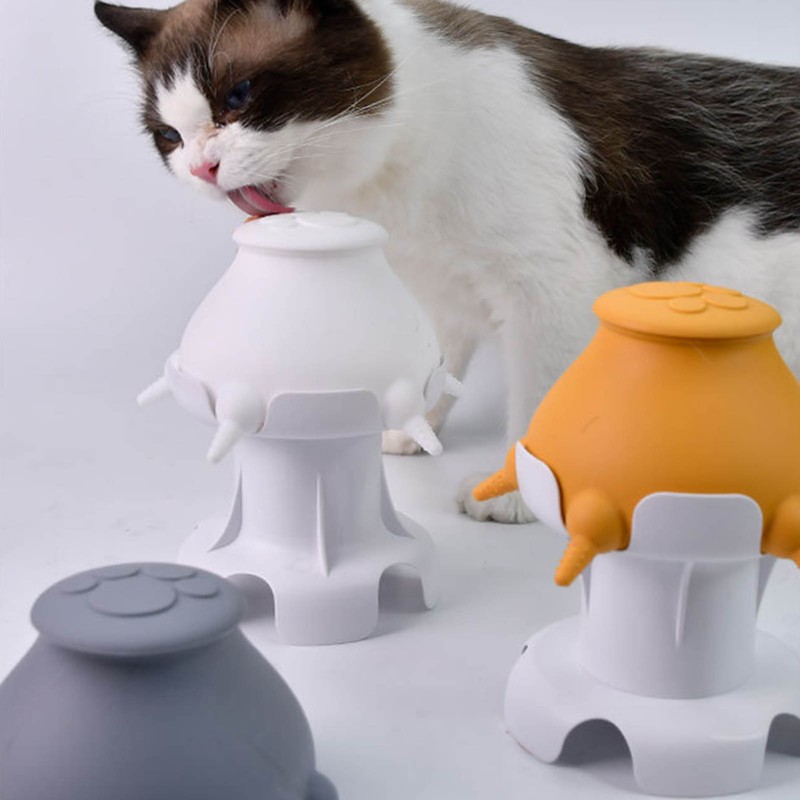 Pet Milk Feeder 4 Soft Silicone Nipples Raised Base Puppy