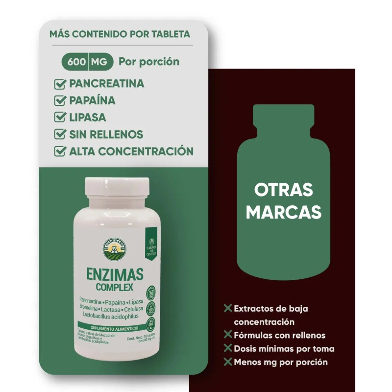 Enzimas Digestivas Lactasa Lipasa Caps Suplemento Digestión Absorción Nutrientes Pasiguaro