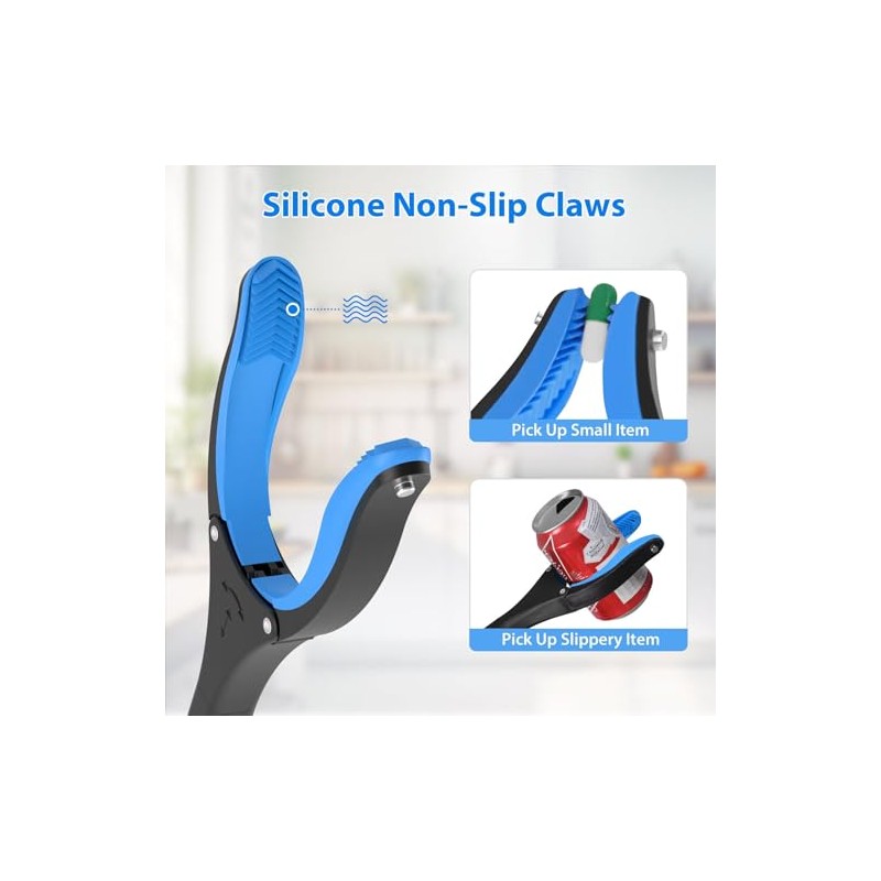 43" Grabber Reacher Tool Foldable Extension Grabber for Seniors Blue