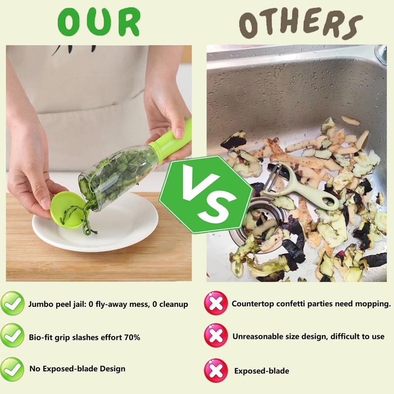 Tochinkar Pelador de verduras estilo almacenamiento, 8 pulgadas x 2.3