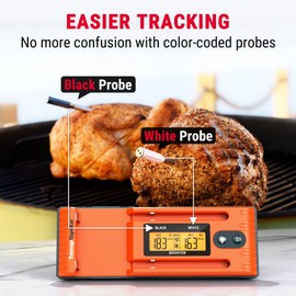 ThermoPro TempSpike Wireless Meat Thermometer with 2 Meat Probes, 500FT Bluetooth Meat Thermometer for Cooking with LCD-Enhanced Booster for Food Turkey Beef Rotisserie BBQ Oven Smoker Thermometer