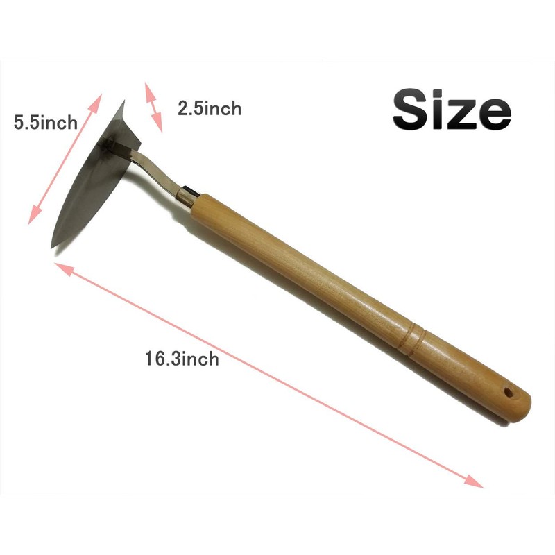 Tomerry Japanese Garden Landscaping Triangle Hoe with Stainless Steel Blade