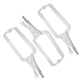 Biugaaufai 3 Pack 18 Inch C Clamp Locking Pliers with Swivel Pads, C-Clamp Face, Heavy Duty C Clamp Locking Pliers, Adjustable Vise Grip C Clamps for Woodworking and Home Improvement