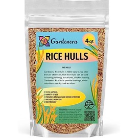 Boost Your Garden's Sustainability with Gardenera Horticultural Grade Rice Hulls - Enhance Soil Structure and Microbial Activity - 4 QUARTS