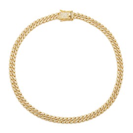 HIPBLING Cuban Link Chain Female Diamond Gold Miami Cuban Necklace Iced Out Chain 8mm 20 inch Hip Hop Rapper Jewelry Gift for Men Women