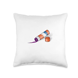 Glue Stick Tube Crafting Throw Pillow