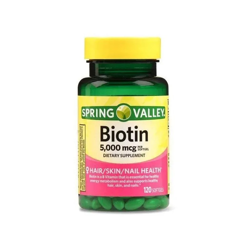 Biotina 5000 Mcg Rápida Absorción Cabello Uñas 120 Cap Sin