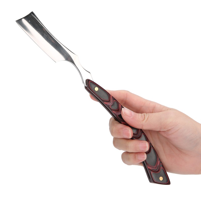 Straight Edge Razor OldFashioned Folding Manual Barber Shaver with Wood