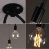 Stock 6-Light Spider Adjustable Pendant Light Black Industrial Hanging Ceiling