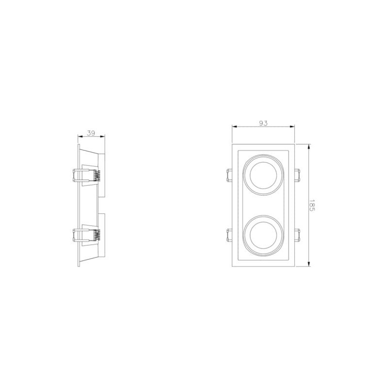 Knightsbridge Dipa Twin Tilt Anti-Glare Black Downlight