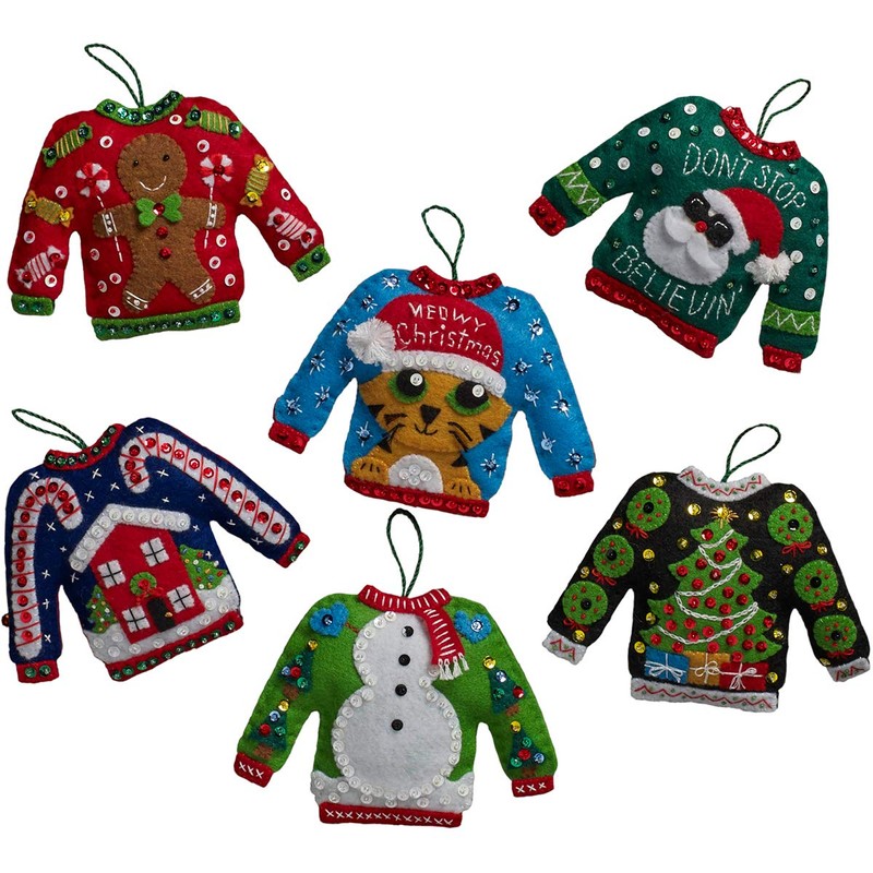 Bucilla BUC Felt Kits 6 Orns Ugly Sweaters
