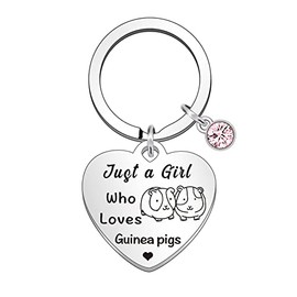 WTOPP Guinea Pig Lover Gift Guinea Pig Jewelry Gifts Animal Lovers Gift, Keychain for Friends Girls Christmas Graduation Birthday Gift for Guinea Pig Lovers
