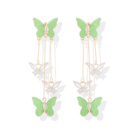 HUASAI Purple Butterfly Drop Earrings s, Metal Type: Mental, Product type: Earring, Target gender: Unisex, Alloy Steel, No Gemstone