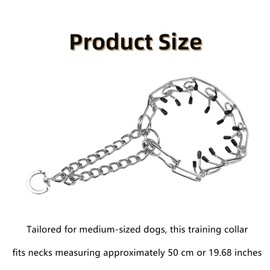 JLEivvi Metal Choke Chain for Dog,Prong Collar Professional Metal Dog Collar Dog Choke Chain Adjustable Anti Bark Collar for Outdoor Dog Training(Silver,M)