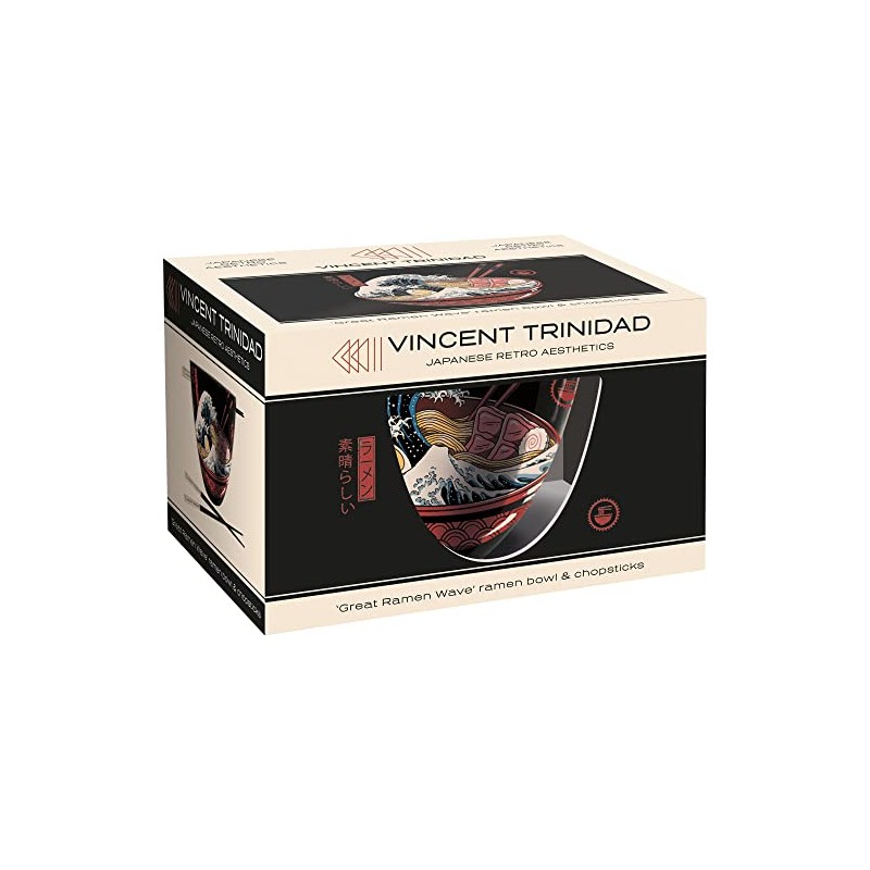 VINCENT TRINIDAD (GREAT RAMEN WAVE) RAMEN BOWL AND CHOPSTICKS SET