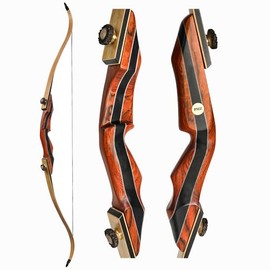 PMZ Recurve Bow and Arrow, 60" Wooden Takedown Hunting Bows 20-60LBS (45lbs