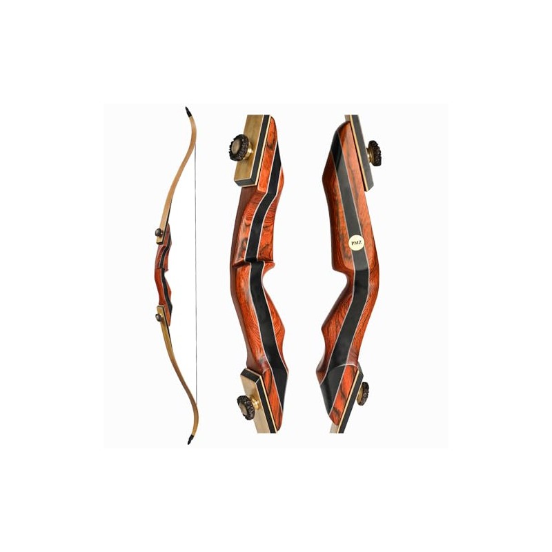 PMZ Recurve Bow and Arrow, 60" Wooden Takedown Hunting Bows