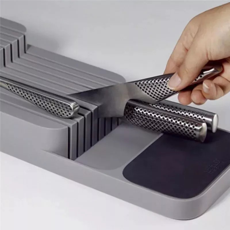 Luxury Organizador De Cuchillos Cajón 9 Cuchillos 2 Niveles Blanco
