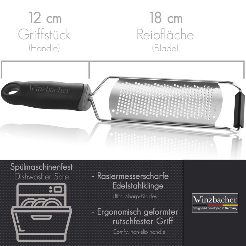 Winzbacher® Premium Zester/Grater, Parmesan/Lemon/Nutmeg / Ginger Grater and Much More