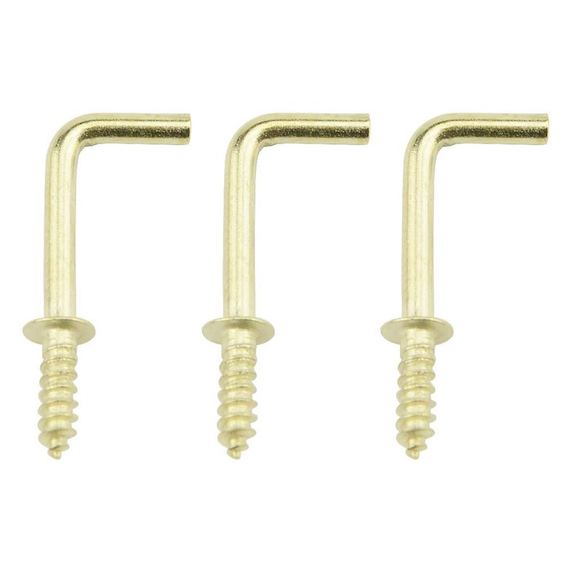 TOVOT 100PCS Gold Color Copper Plated Right-Angle Hooks, 1" Length