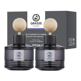 2 Pack Bullsone Grasse Diffuser, Natural Essential Oil Air Freshener for Car & Home, Blackberry & Cherry Scent, 3.55oz