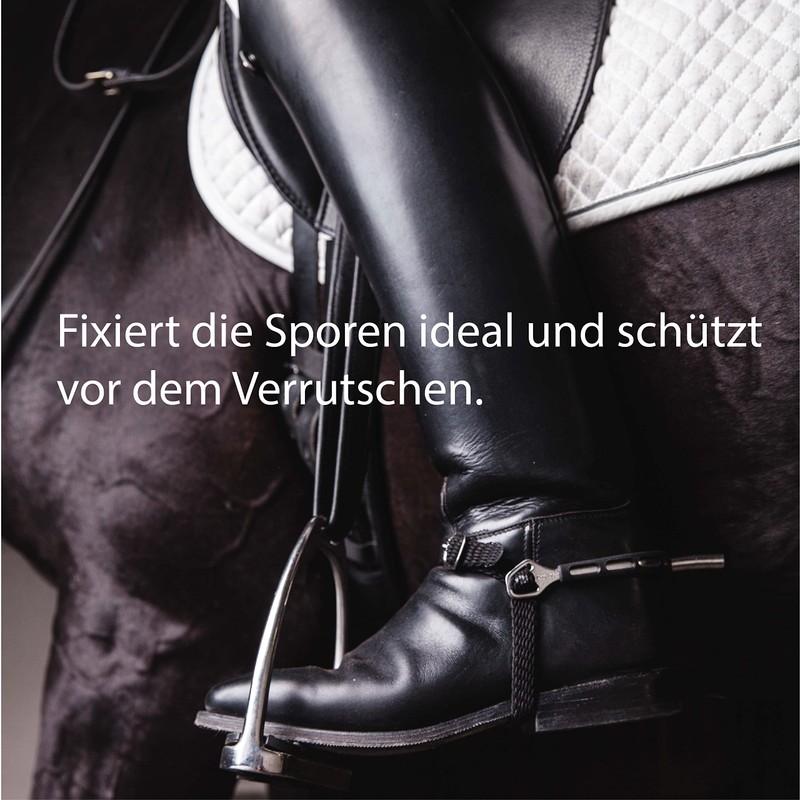 Pferdelinis Spur Straps in Black, Pack of 2 for Spurs,