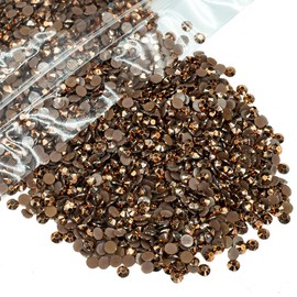 qiipii 8000PCS 3mm Copper Resin Rhinestones for Crafts Brown Flatback Jelly Rhinestones Bulk SS10 Non-Hotfix Coffee Stones Diamonds Crystals Gems for Mugs Tumblers Bottles Cups DIY Crafts Decoration